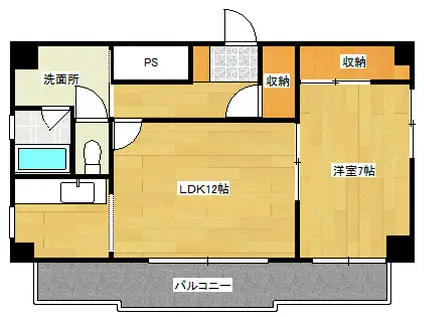 リオプラザ上幟(1LDK/2階)の間取り写真
