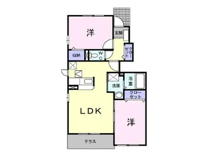あすなろ館(2LDK/1階)の間取り写真