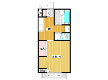 エクセレント21(1K/2階)の間取り写真
