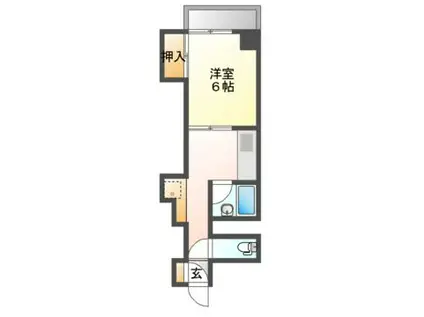 霞シティビル(1K/4階)の間取り写真