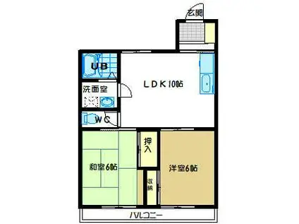 サングレースI(2LDK/2階)の間取り写真