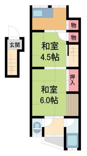 鎌倉文化(2K/2階)の間取り写真