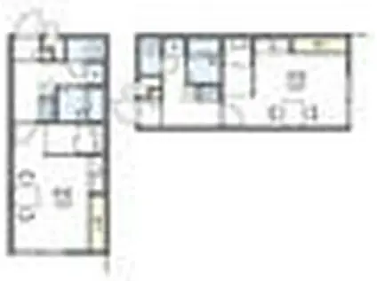 レオパレスビオトープ萩(1K/1階)の間取り写真