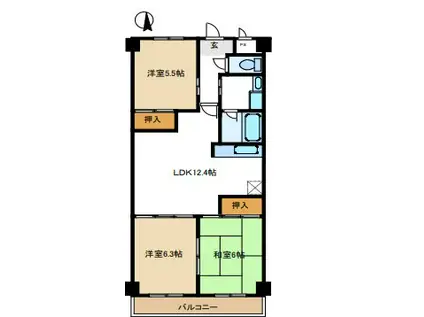 ニュープリーメル(3LDK/4階)の間取り写真