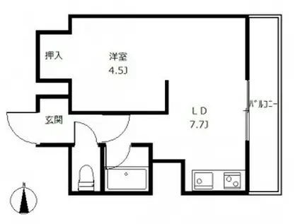 ファイブスター(1DK/3階)の間取り写真