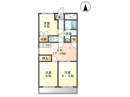 エクセレンスI(3DK/2階)の間取り写真