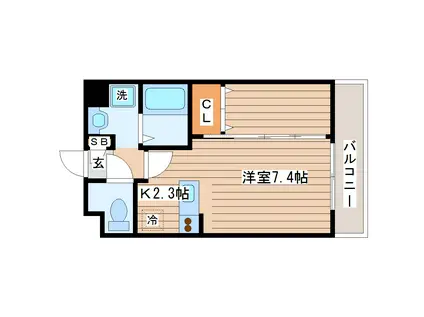 グラン・リーオ(1K/1階)の間取り写真