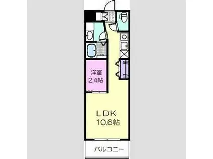 セントフィオーレ上名古屋(1LDK/6階)の間取り写真