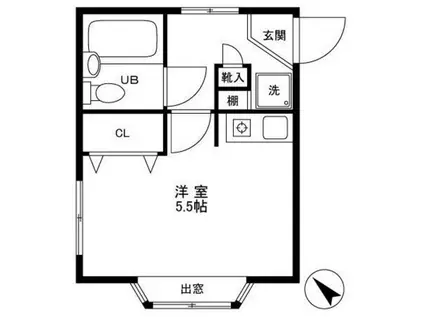 ＪＲ総武線 新小岩駅 徒歩6分 2階建 築55年(ワンルーム/1階)の間取り写真