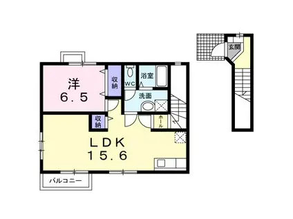 エターナルB(1LDK/2階)の間取り写真