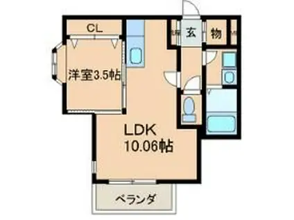 ジョワ・アバンセ(1LDK/4階)の間取り写真