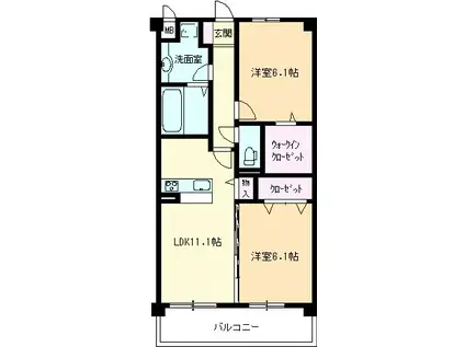 ソフィアいずみ(2LDK/3階)の間取り写真