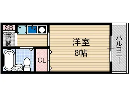 ハイムメルシー幸(1K/2階)の間取り写真