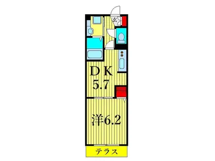 ルリアン北小岩III(1DK/1階)の間取り写真