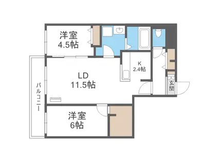 北23東10MS(2LDK/5階)の間取り写真