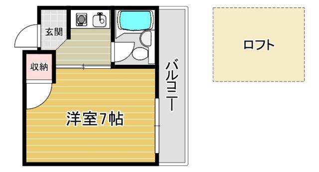 レジデンス真上(1K/2階)の間取り写真