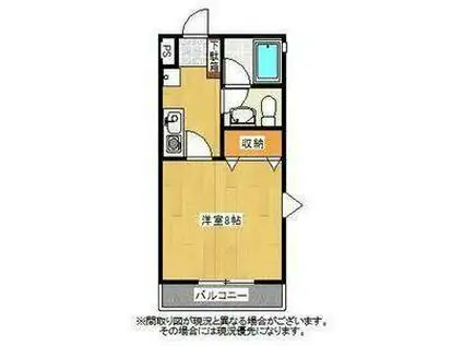 NEXTビル(1K/8階)の間取り写真