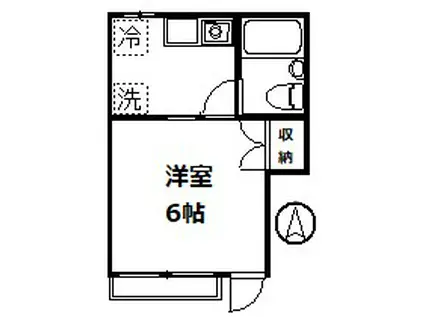 エバグリーンアパート(1K/1階)の間取り写真