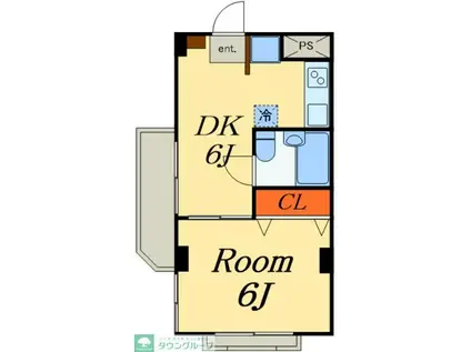 ベルメゾン(1DK/4階)の間取り写真