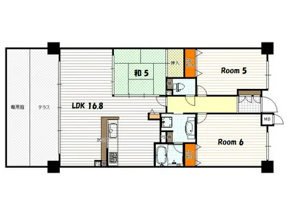 パデシオン京都五条(3LDK/1階)の間取り写真