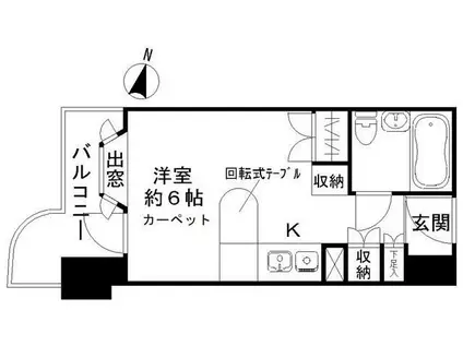 インペリアル南麻布コートアンドサテライト(ワンルーム/5階)の間取り写真