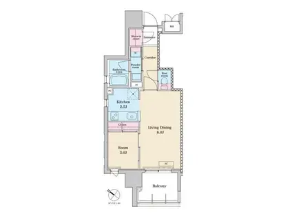 RJRプレシア竹下II(1LDK/4階)の間取り写真