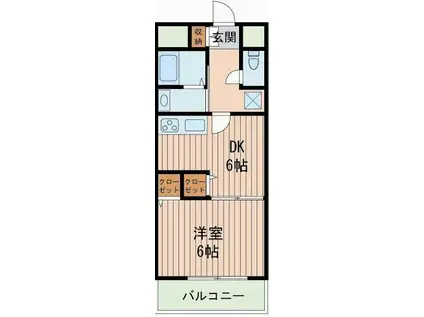 ウエスト VILA 21(1DK/2階)の間取り写真