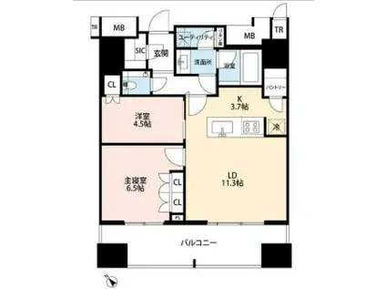 プラウドタワー渋谷(2LDK/5階)の間取り写真