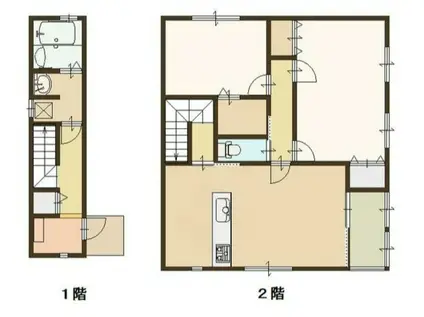梅ケ枝町ハイツ(2SLDK/2階)の間取り写真
