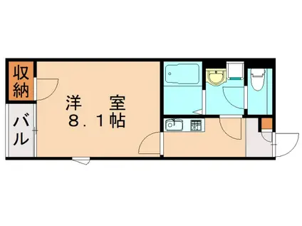 レオネクストメルベーユ則松(1K/2階)の間取り写真