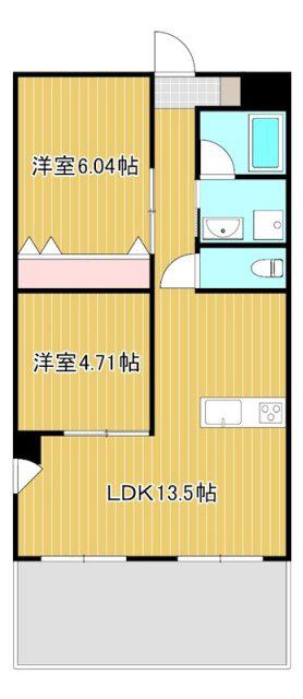 アソルティ伝馬町(2LDK/2階)の間取り写真