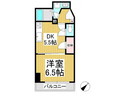 タクビル2(1DK/5階)の間取り写真