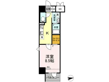 レガーロ仙台駅東(1K/9階)の間取り写真