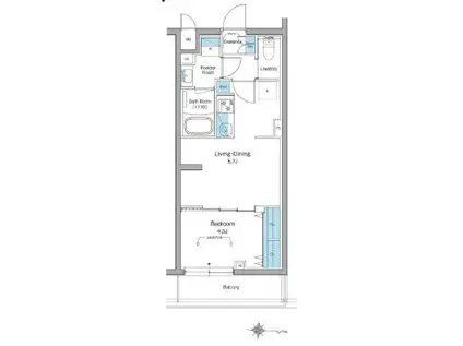ルフォンリヴェント杉並永福(1LDK/2階)の間取り写真