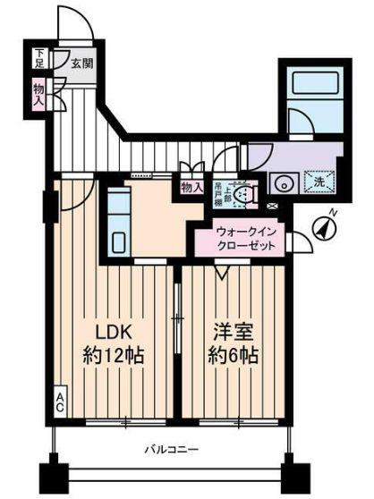 サングランパ(1LDK/4階)の間取り写真