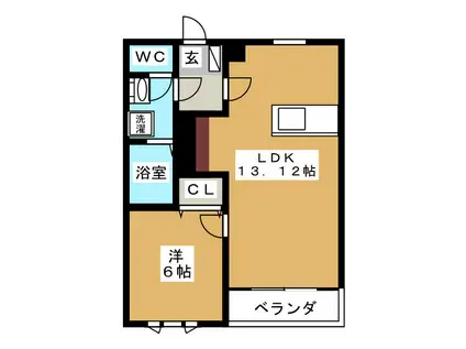 ルミエール日吉(1LDK/2階)の間取り写真