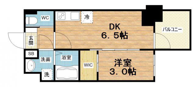 セレニテ堺筋本町リアン(1DK/7階)の間取り写真