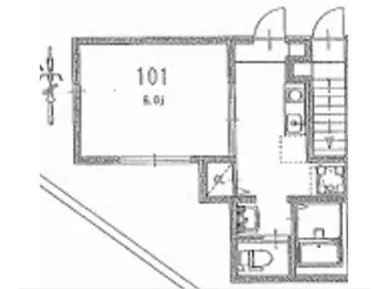 ベレガンス松戸V(1K/1階)の間取り写真