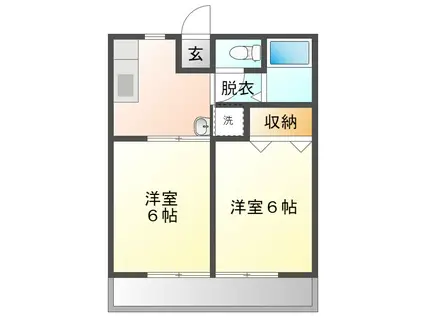 サンフラワーハイツ(2DK/1階)の間取り写真