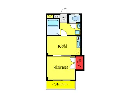 リエス北赤羽(1K/1階)の間取り写真