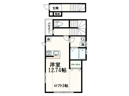 ナチュールメゾン(1LK/1階)の間取り写真