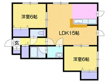 フラリッシュ(2LDK/2階)の間取り写真