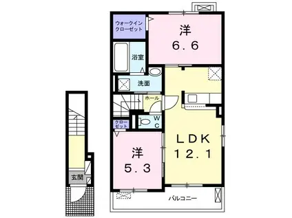 J-フォレストII(2LDK/2階)の間取り写真