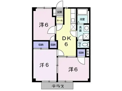リジエール貴舟II(3DK/1階)の間取り写真