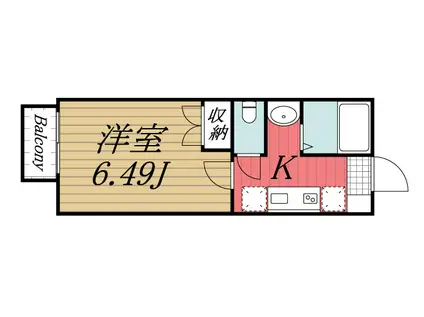パステールグラン臼井(1K/2階)の間取り写真