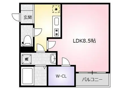 HOUSE GATE桜(1K/1階)の間取り写真