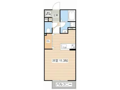 ハイツエイト(1K/1階)の間取り写真