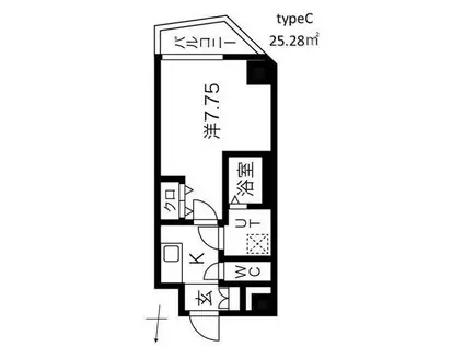 MAXIV西大島DUE(1K/7階)の間取り写真