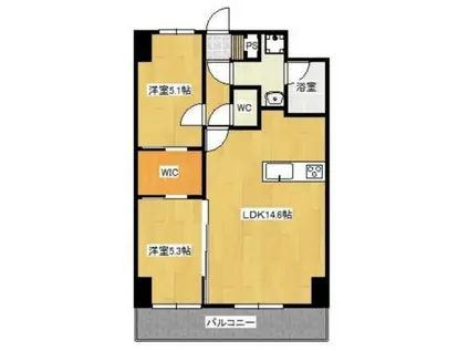 ベラカーササウス(2LDK/2階)の間取り写真