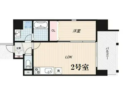ALZA北堀江(1LDK/10階)の間取り写真
